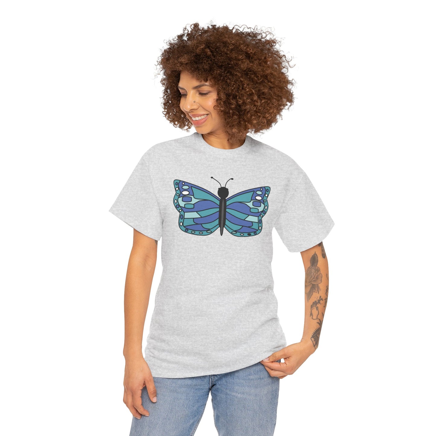 Blue Monarch Butterfly T-shirt - Vibrant Butterfly T-shirt