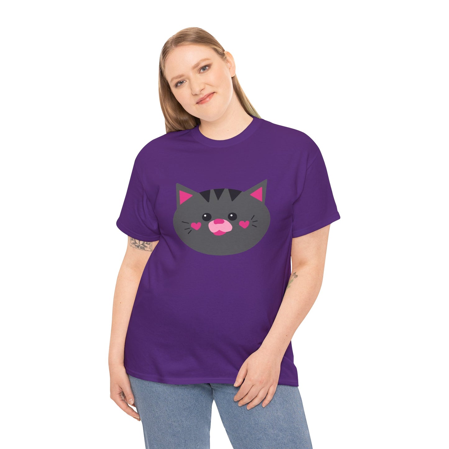 Cat Lover T-shirt - Cute Gray Cat Face Shirt