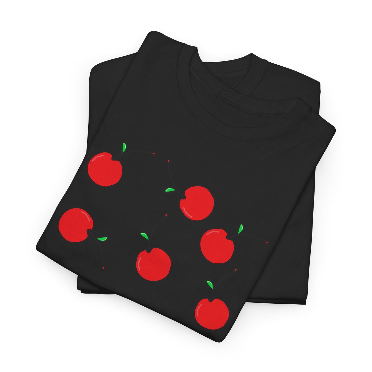 Red Cherry Pattern Frut T-shirt - Healthy Eating Tee