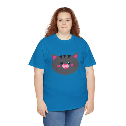 Cat Lover T-shirt - Cute Gray Cat Face Shirt