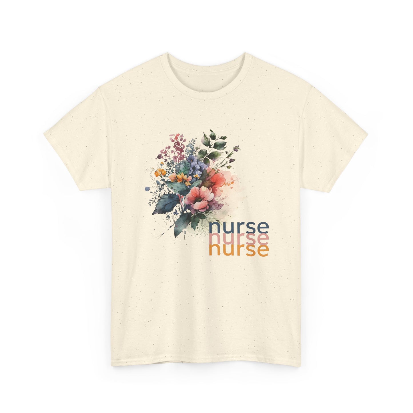 Nurse Floral T-shirt, Medical Scrubs Shirt, Hospital Staff Gift, Healthcare Worker Tee, Botanical Print Top