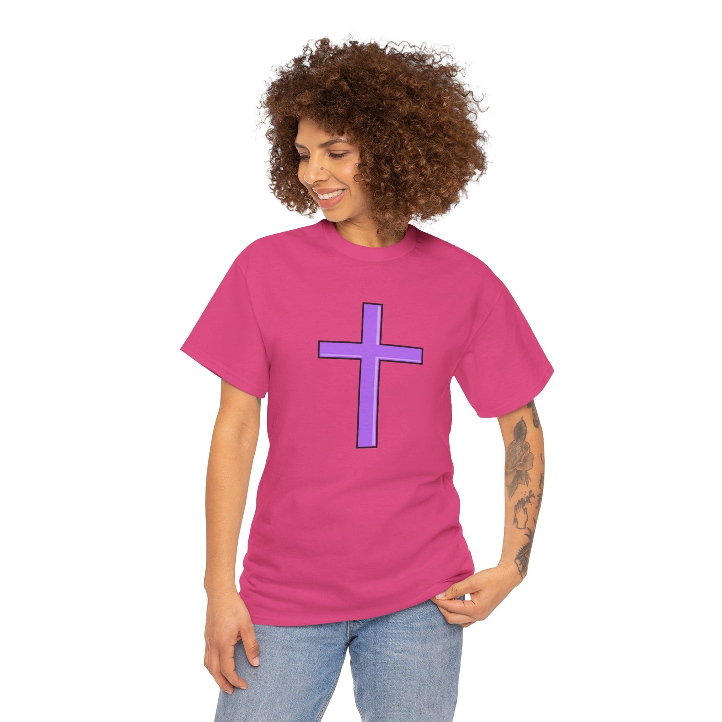 Trendy Purple Cross T-Shirt | Casual & Stylish