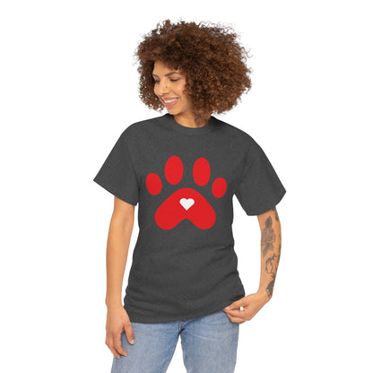 Red Dog Paw Print Tee - Paw Shirt