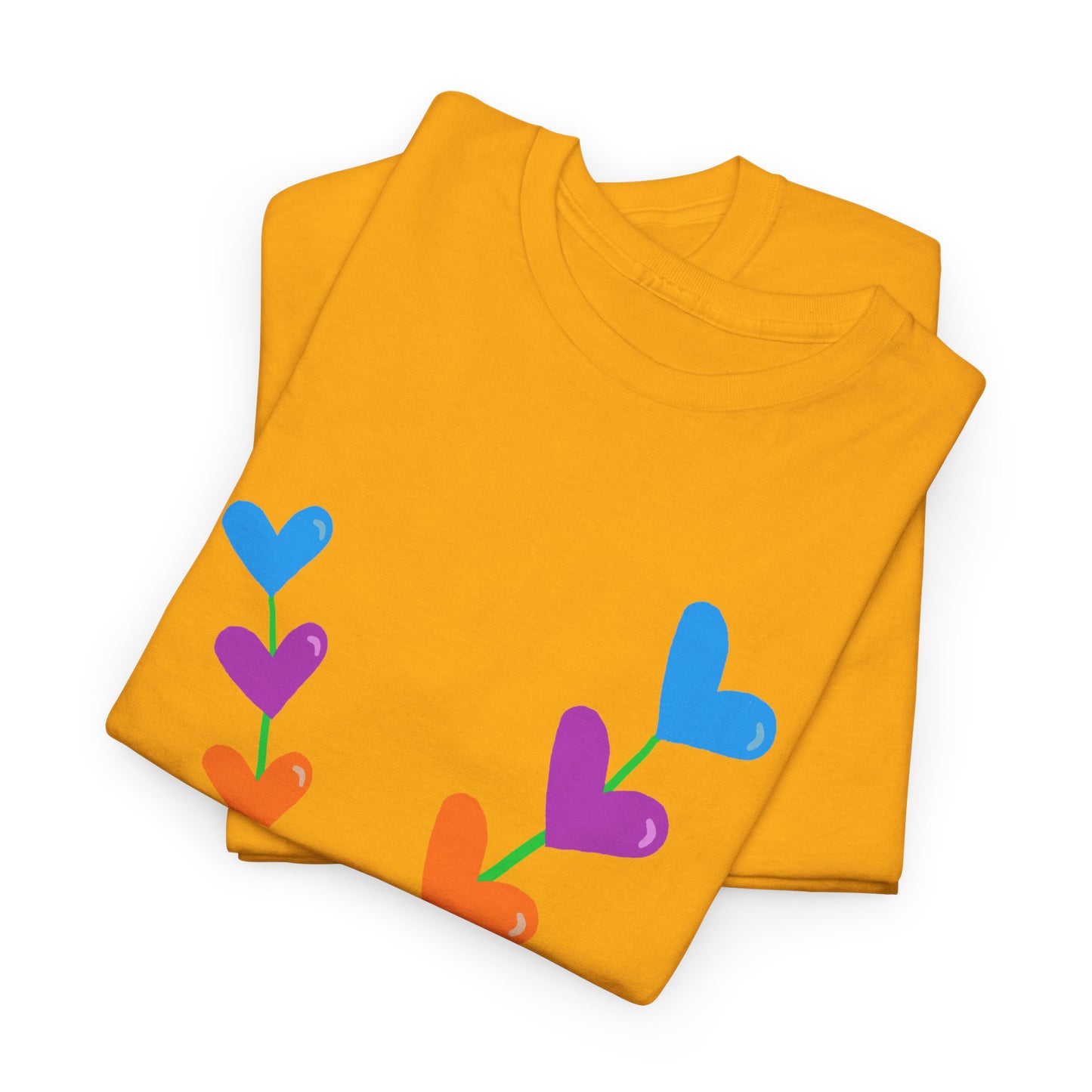 Colorful Heart Flowers T-shirt - Flower Pot Tee