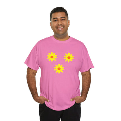 Trio Yellow Orange Daisy Pattern Tee - Daisies T-shirt