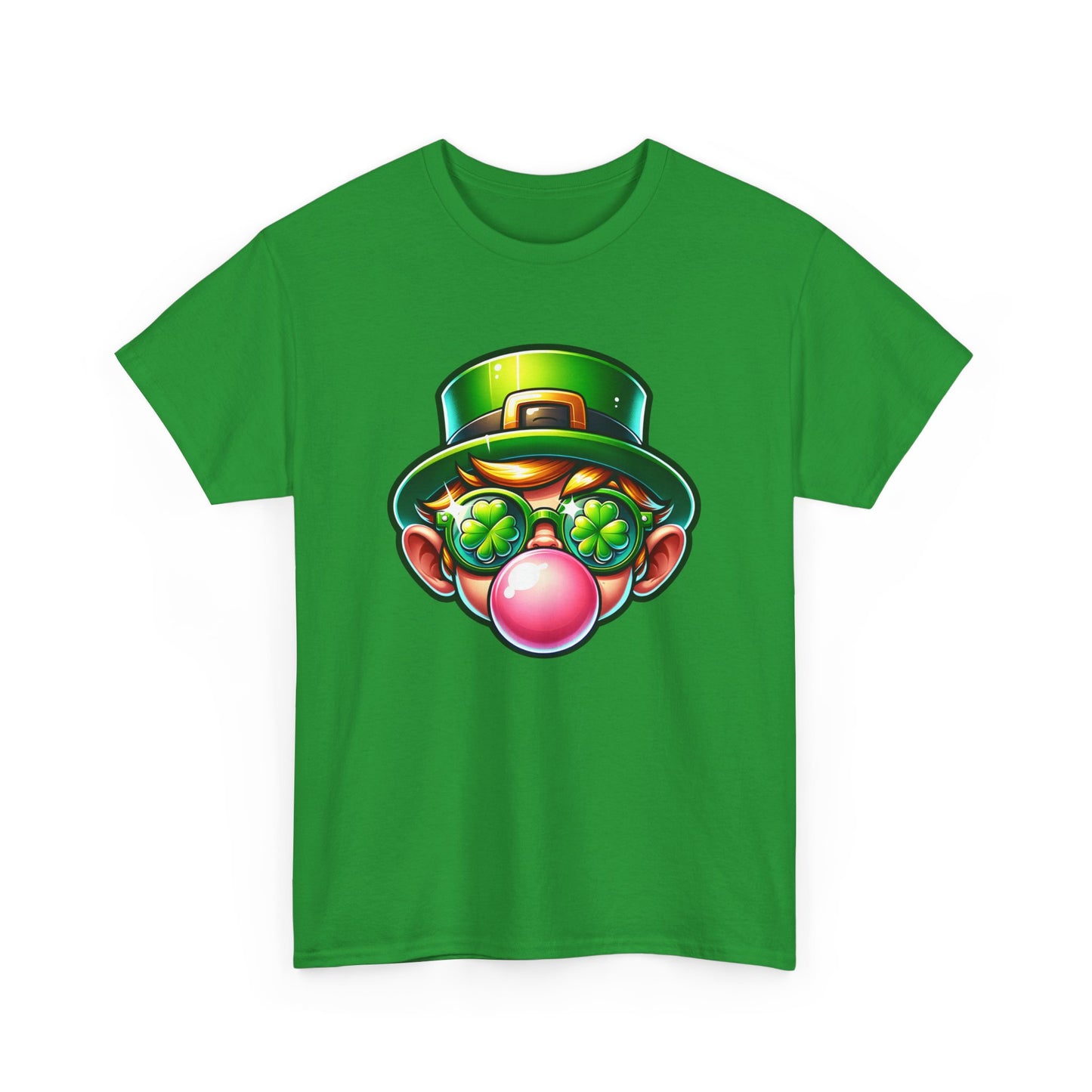 Leprechaun Blowing Gum St. Patrick's Day T-shirt - Green Irish Luck Tee