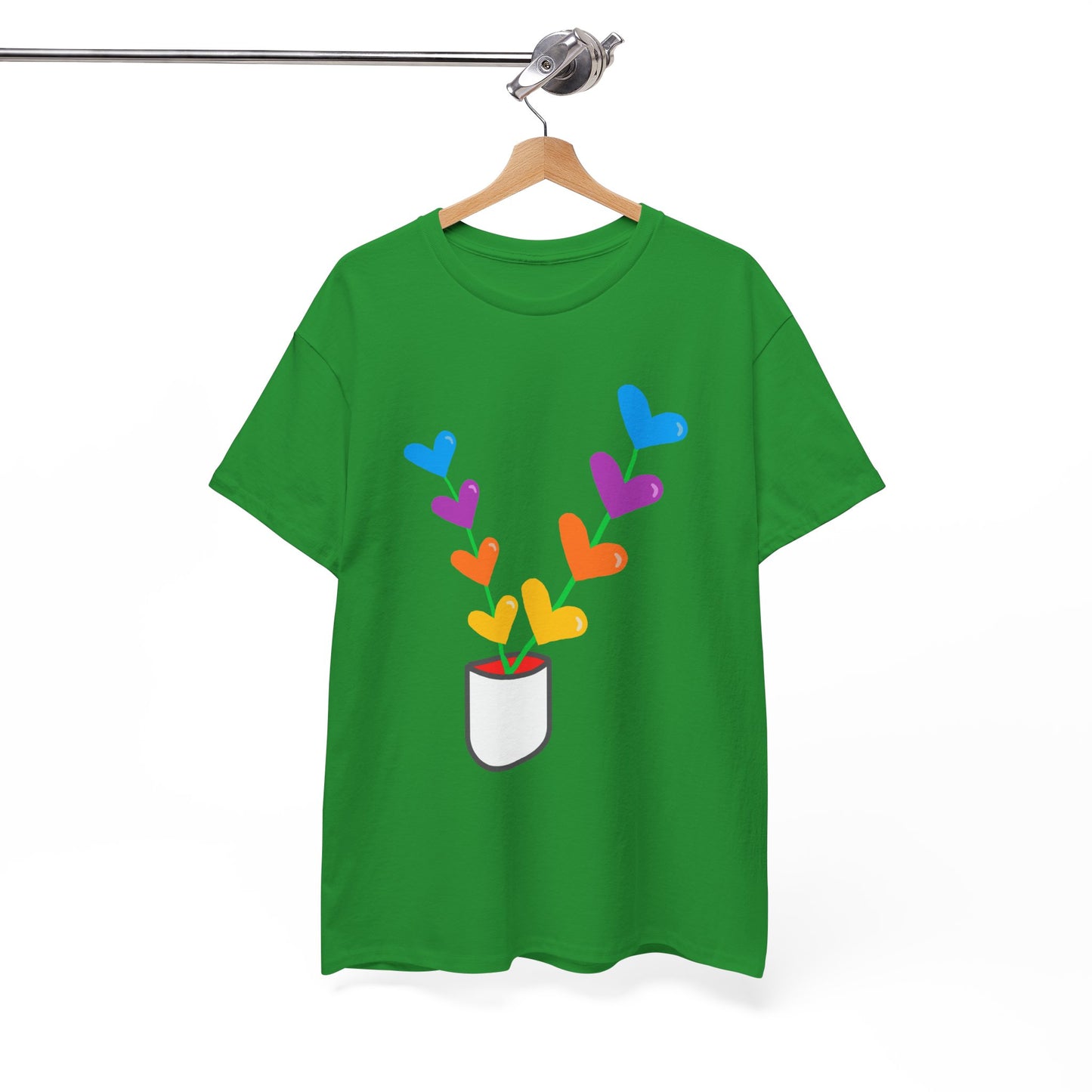 Colorful Heart Flowers T-shirt - Flower Pot Tee