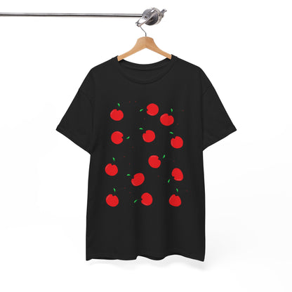 Red Cherry Pattern Frut T-shirt - Healthy Eating Tee