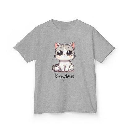 Cat Cartoon Kids Tee - Personalized Children's Tshirt