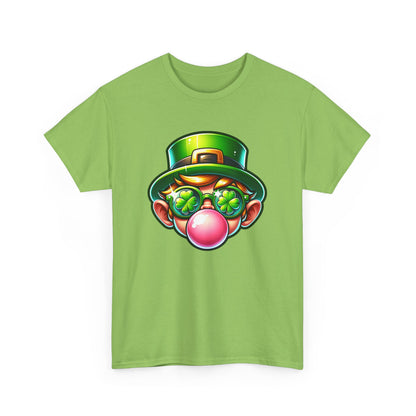 Leprechaun Blowing Gum St. Patrick's Day T-shirt - Green Irish Luck Tee