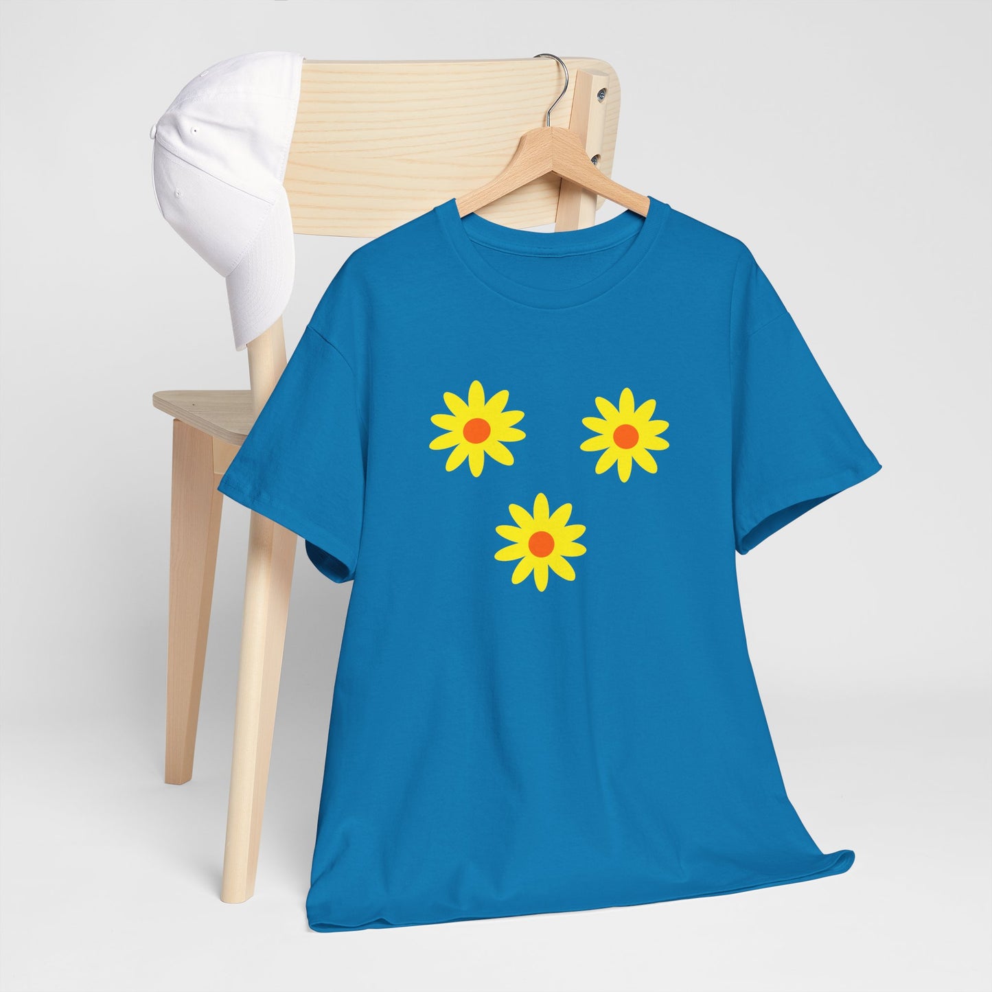 Trio Yellow Orange Daisy Pattern Tee - Daisies T-shirt