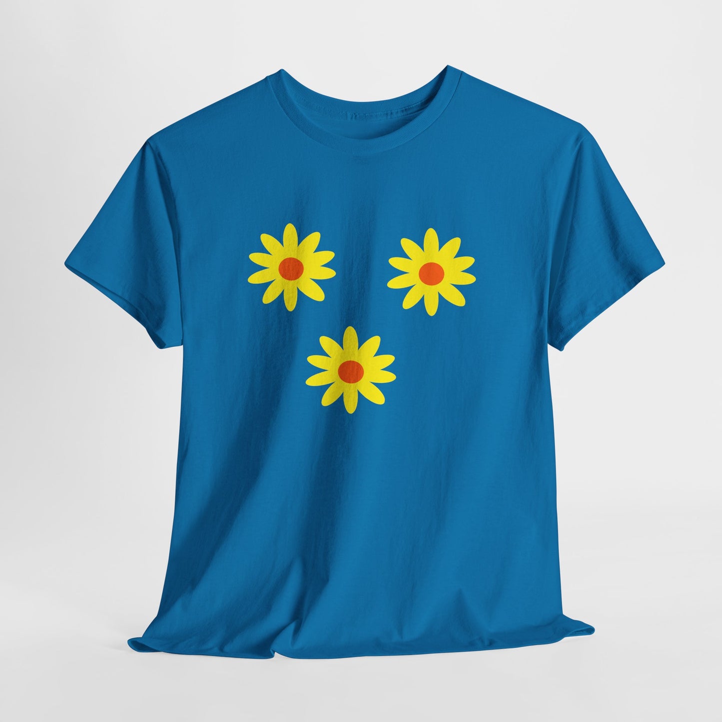 Trio Yellow Orange Daisy Pattern Tee - Daisies T-shirt