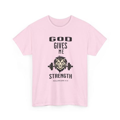 Religious Unisex T-shirt, God Gives me Strength Shirt, Christian Faith Apparel, Inspirational Graphic Top