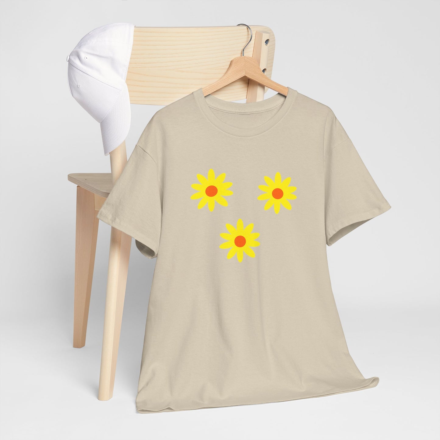 Trio Yellow Orange Daisy Pattern Tee - Daisies T-shirt