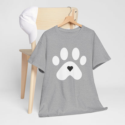 White Dog Paw Print T-shirt - Paw Print Shirt