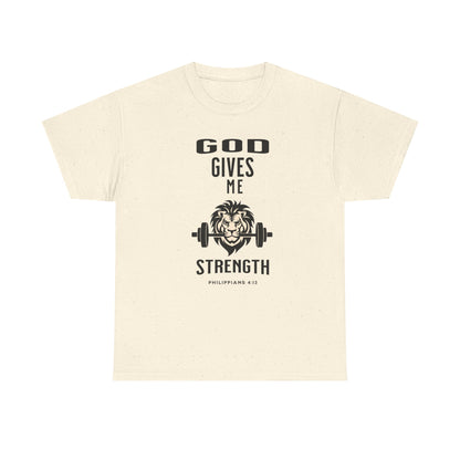 Religious Unisex T-shirt, God Gives me Strength Shirt, Christian Faith Apparel, Inspirational Graphic Top