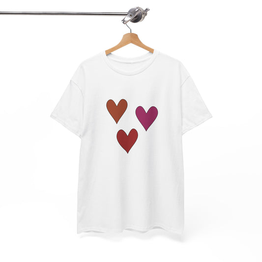 Trio Red Hearts T-shirt - Valentine's Day Tee