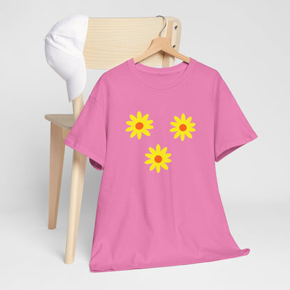 Trio Yellow Orange Daisy Pattern Tee - Daisies T-shirt