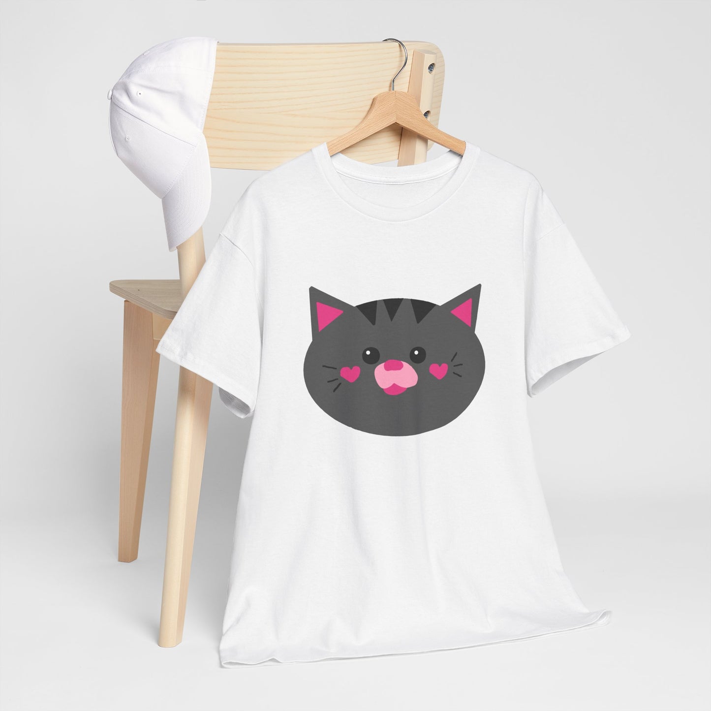 Cat Lover T-shirt - Cute Gray Cat Face Shirt