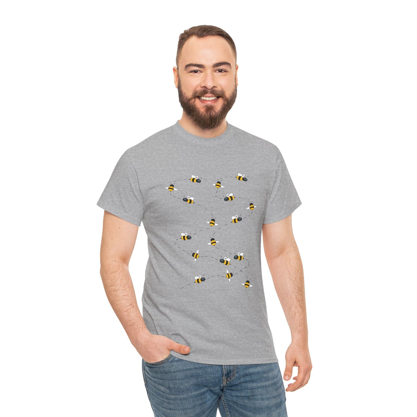 Bumble Bee Pattern Insect Tee - Nature Graphic Shirt