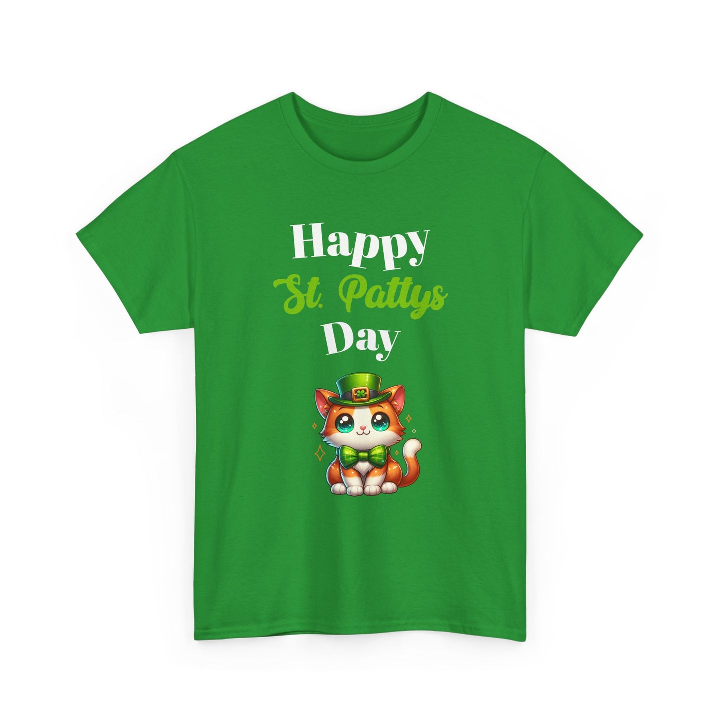 Happy St Patty's Day T-Shirt, Lucky Cat Tee, Kitty Leprechaun Top, Irish Festival Shirt, March 17 Apparel