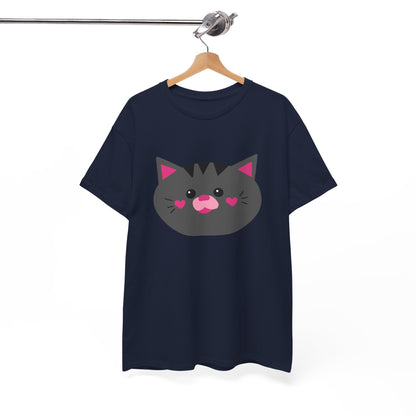 Cat Lover T-shirt - Cute Gray Cat Face Shirt