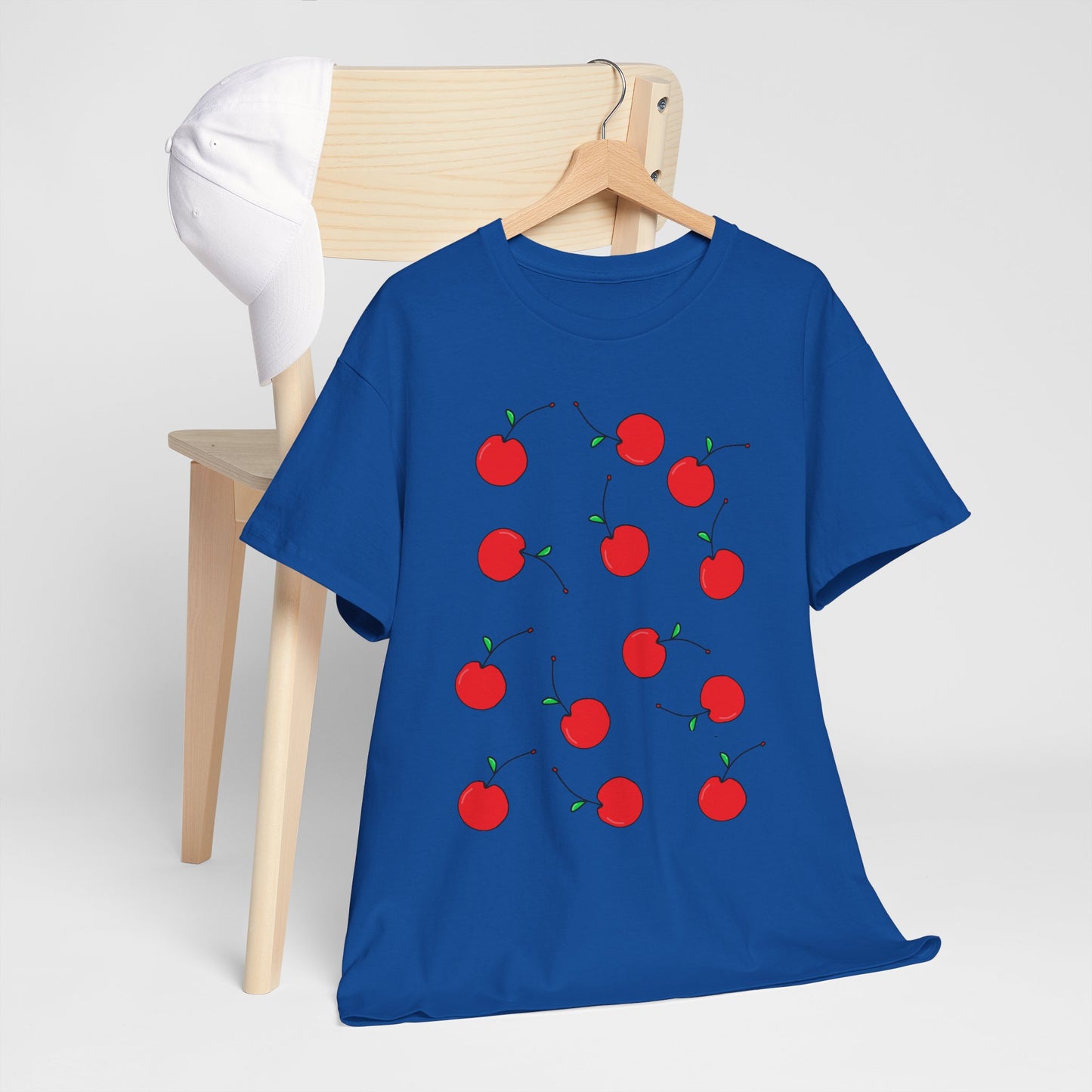 Red Cherry Pattern Frut T-shirt - Healthy Eating Tee