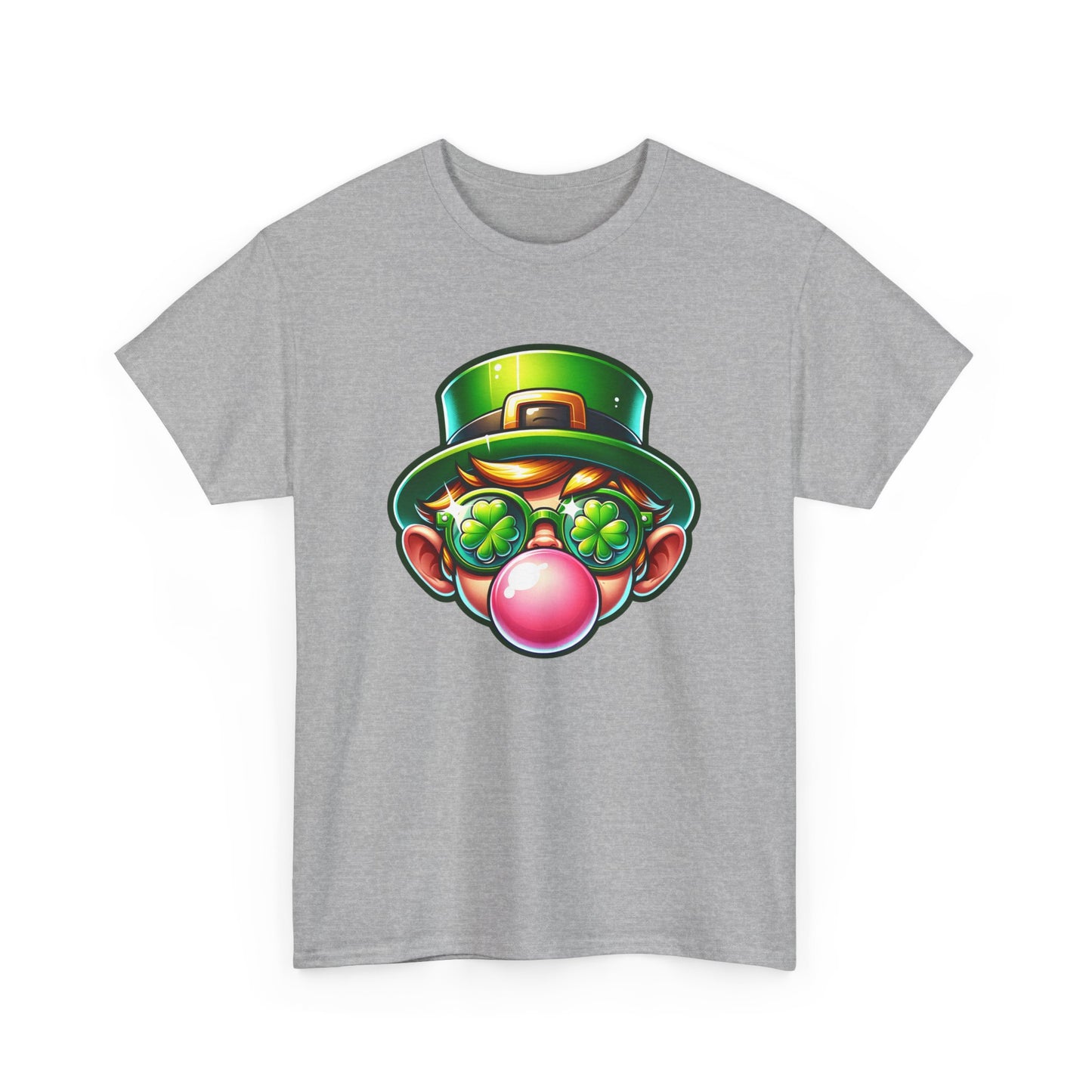 Leprechaun Blowing Gum St. Patrick's Day T-shirt - Green Irish Luck Tee