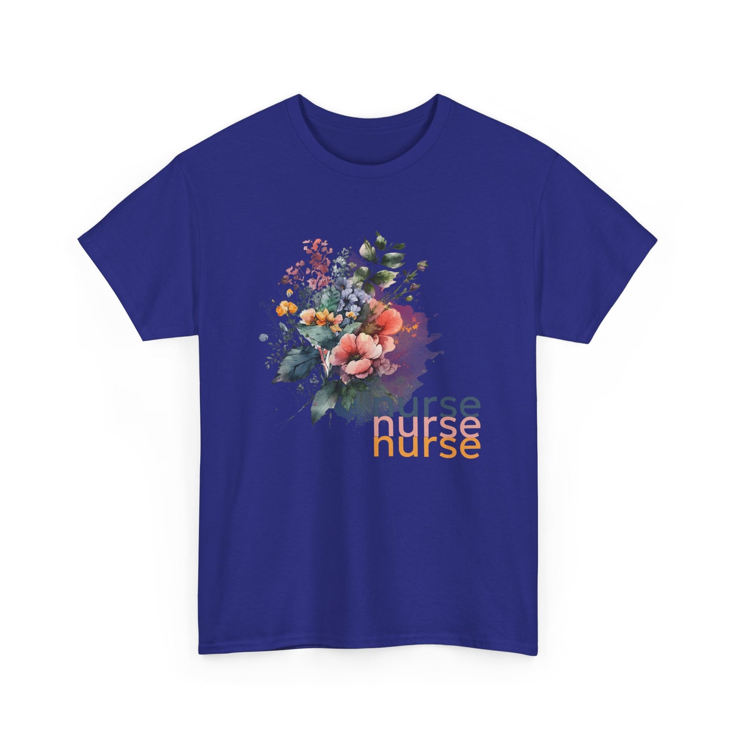 Nurse Floral T-shirt, Medical Scrubs Shirt, Hospital Staff Gift, Healthcare Worker Tee, Botanical Print Top