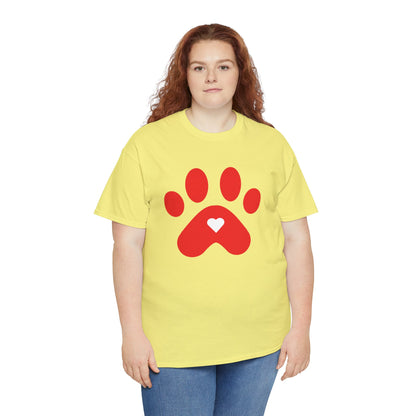 Red Dog Paw Print Tee - Paw Shirt