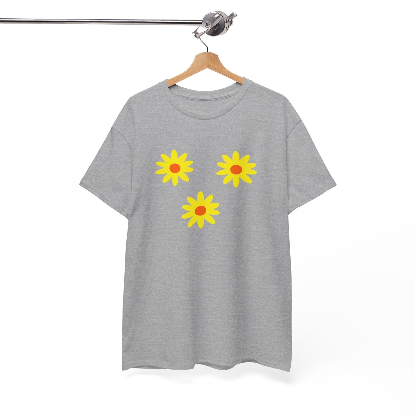 Trio Yellow Orange Daisy Pattern Tee - Daisies T-shirt