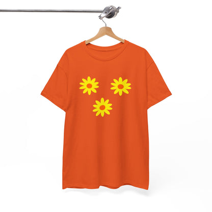 Trio Yellow Orange Daisy Pattern Tee - Daisies T-shirt