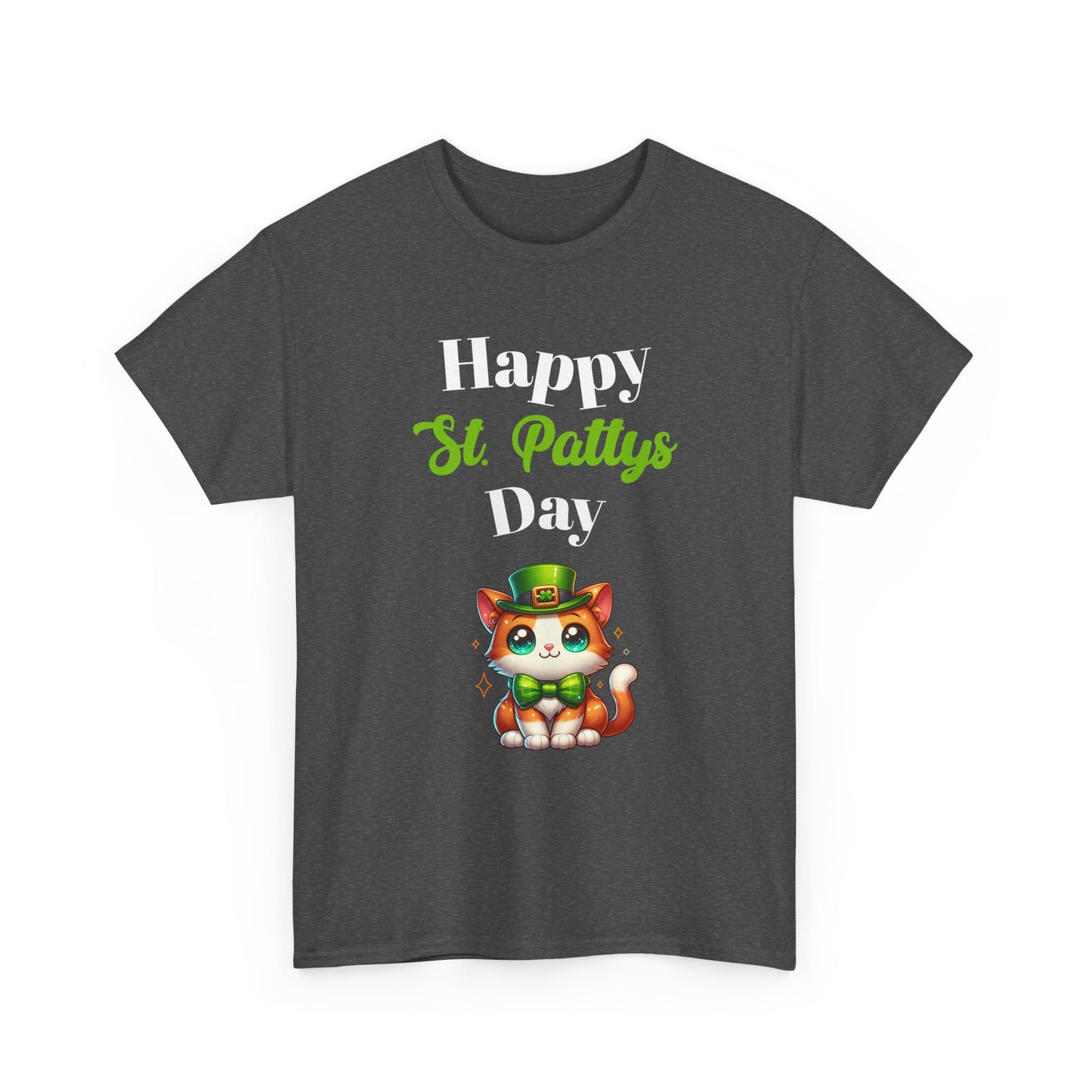 Happy St Patty's Day T-Shirt, Lucky Cat Tee, Kitty Leprechaun Top, Irish Festival Shirt, March 17 Apparel