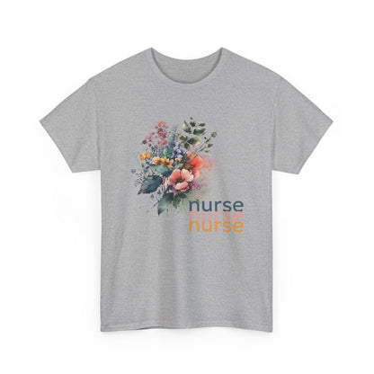 Nurse Floral T-shirt, Medical Scrubs Shirt, Hospital Staff Gift, Healthcare Worker Tee, Botanical Print Top