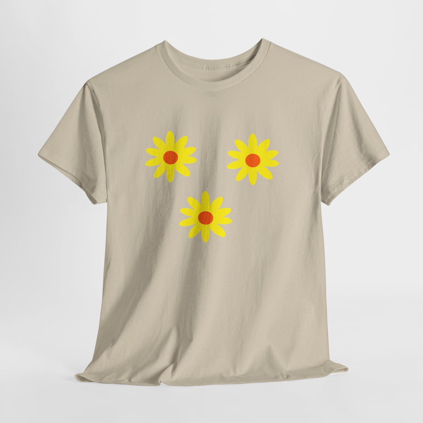 Trio Yellow Orange Daisy Pattern Tee - Daisies T-shirt