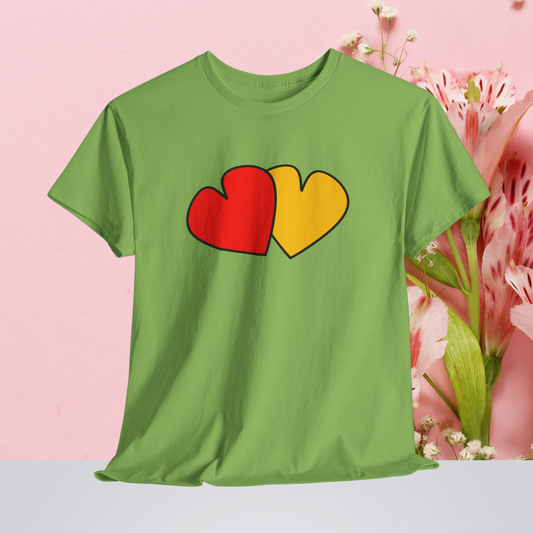 Red Yellow Hearts Shirt - Valentine's Day Tee