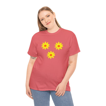 Trio Yellow Orange Daisy Pattern Tee - Daisies T-shirt