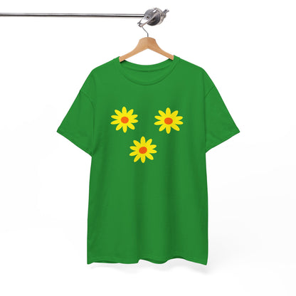 Trio Yellow Orange Daisy Pattern Tee - Daisies T-shirt