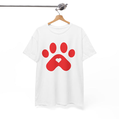 Red Dog Paw Print Tee - Paw Shirt