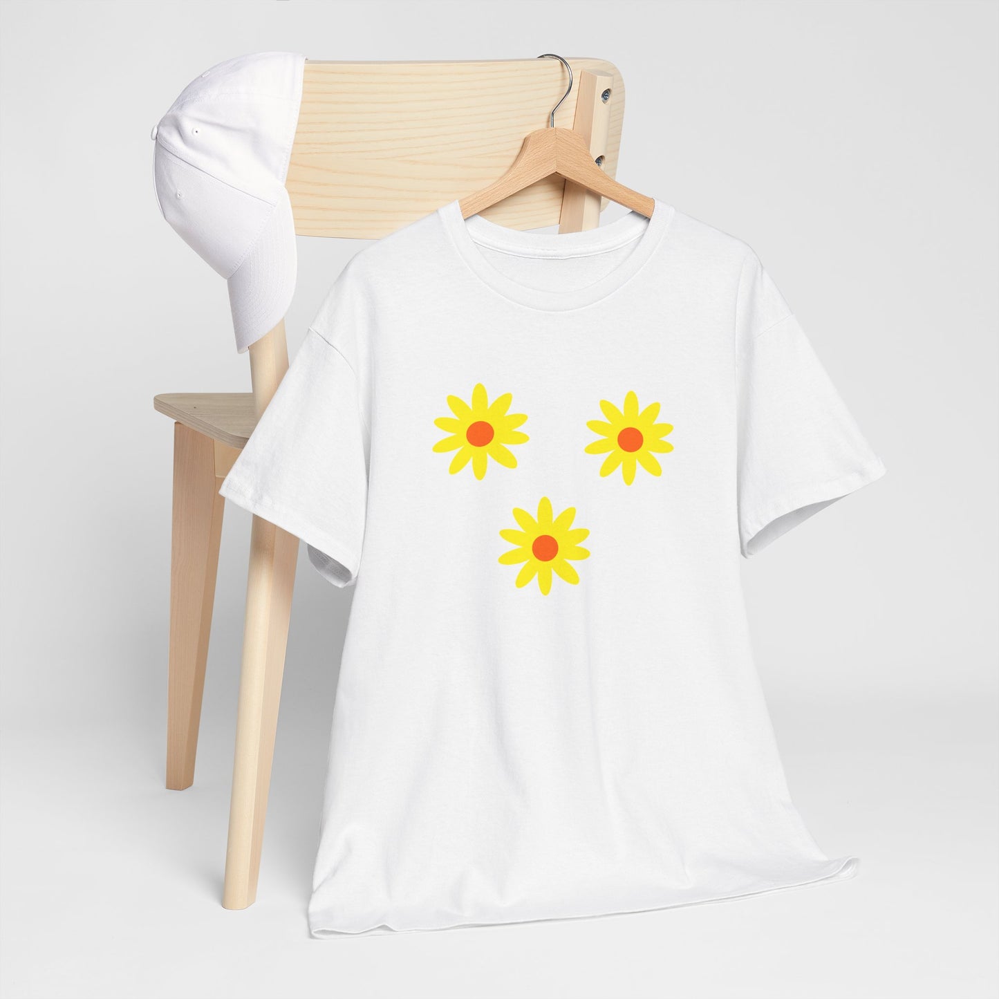 Trio Yellow Orange Daisy Pattern Tee - Daisies T-shirt