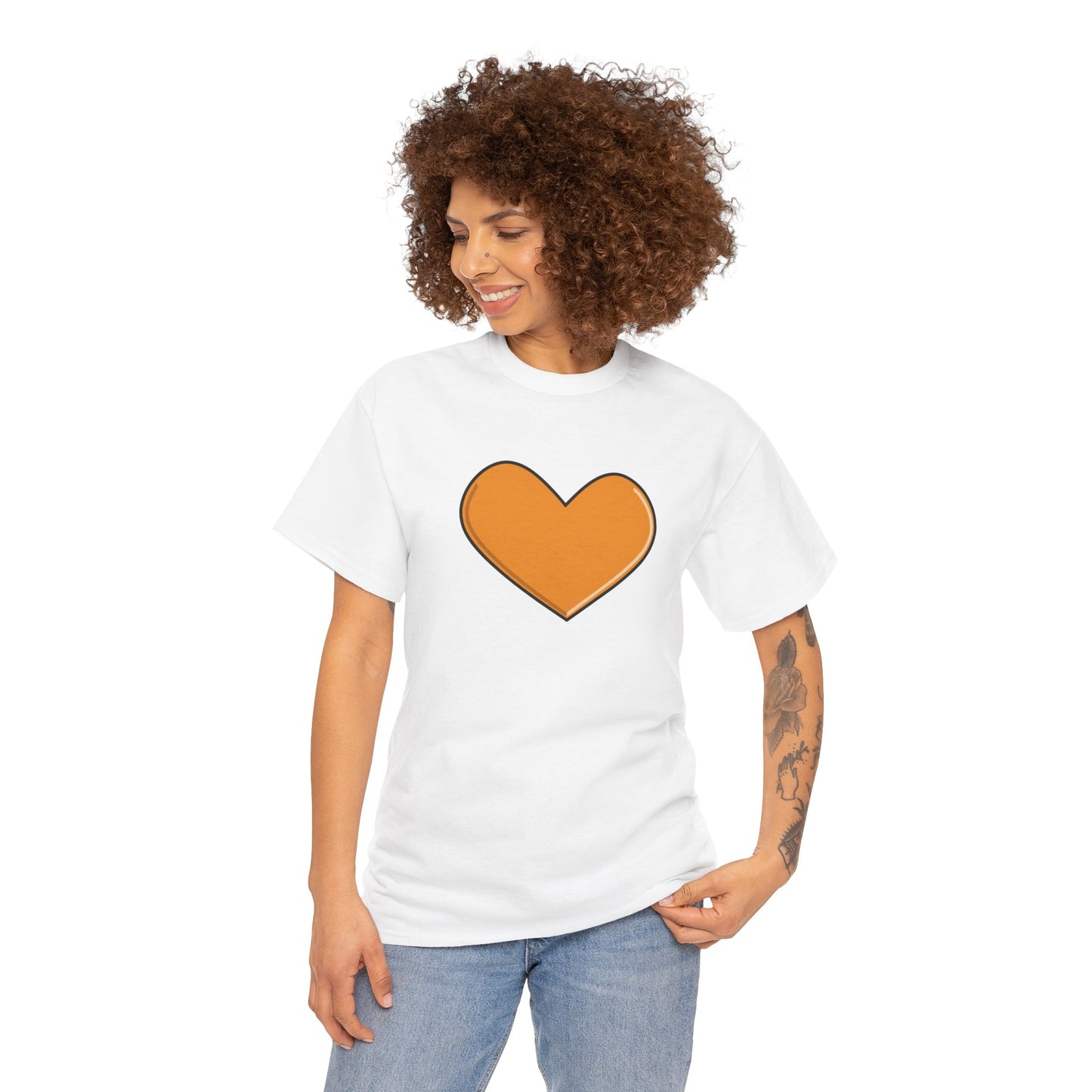 Orange Heart T-shirt - Valentine's Day Tee