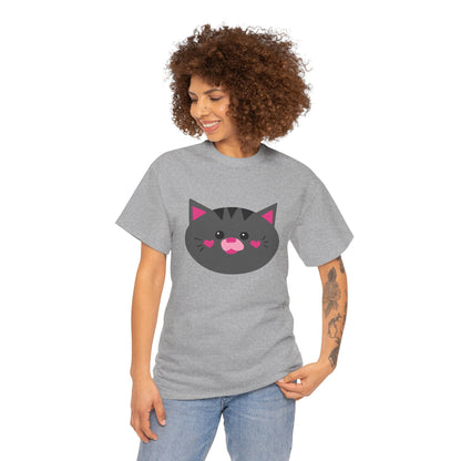 Cat Lover T-shirt - Cute Gray Cat Face Shirt