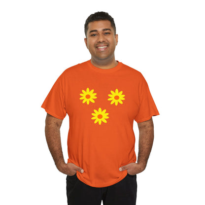 Trio Yellow Orange Daisy Pattern Tee - Daisies T-shirt