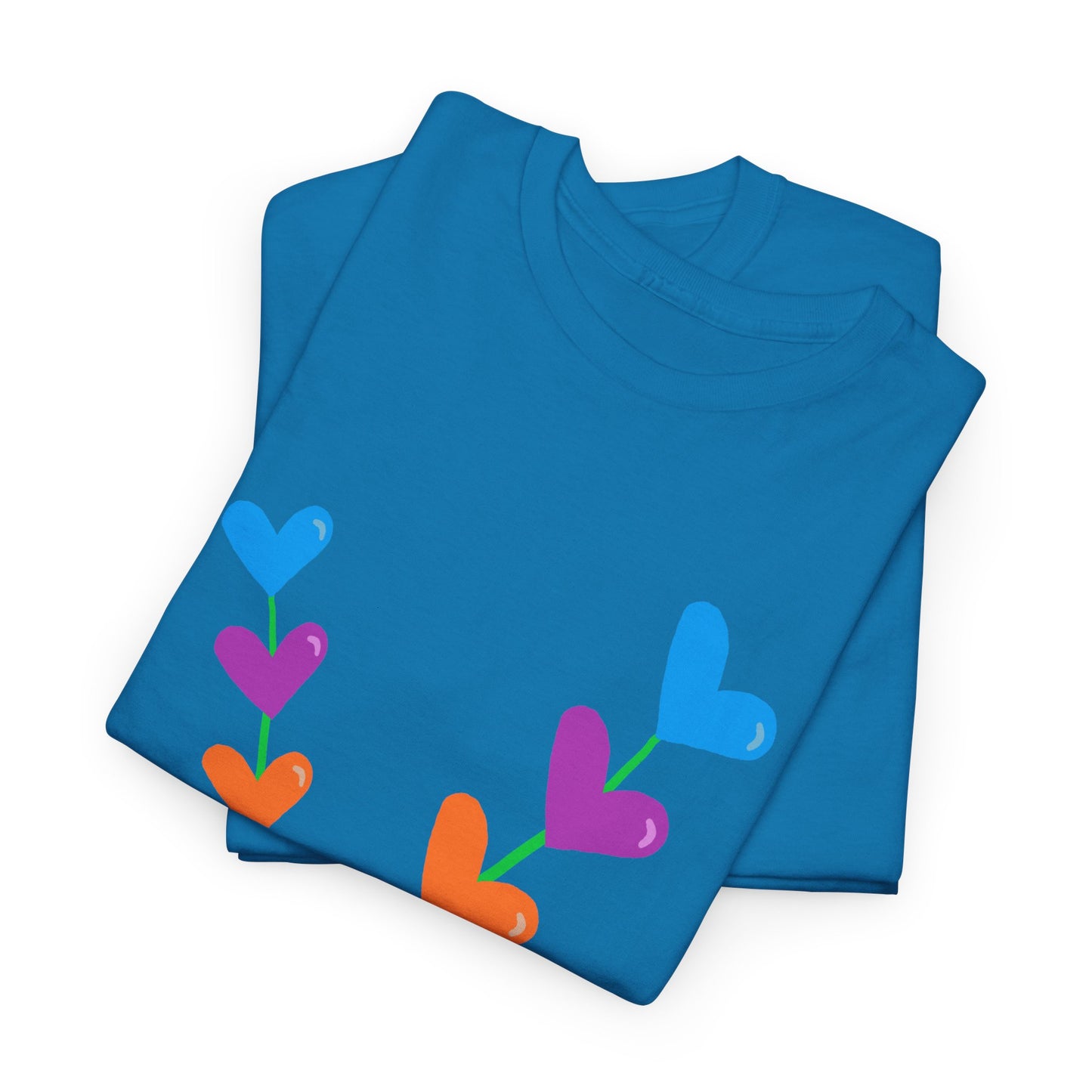 Colorful Heart Flowers T-shirt - Flower Pot Tee