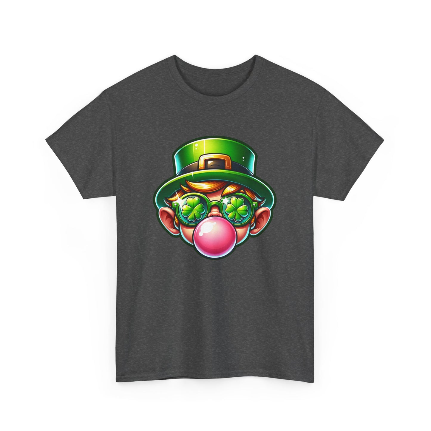 Leprechaun Blowing Gum St. Patrick's Day T-shirt - Green Irish Luck Tee