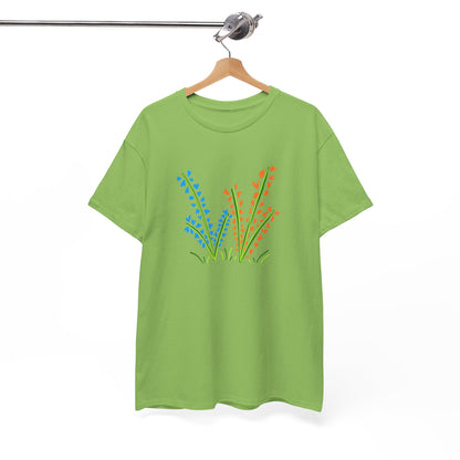 Blue Orange Wildflowers Tee - Unisex Heavy Cotton