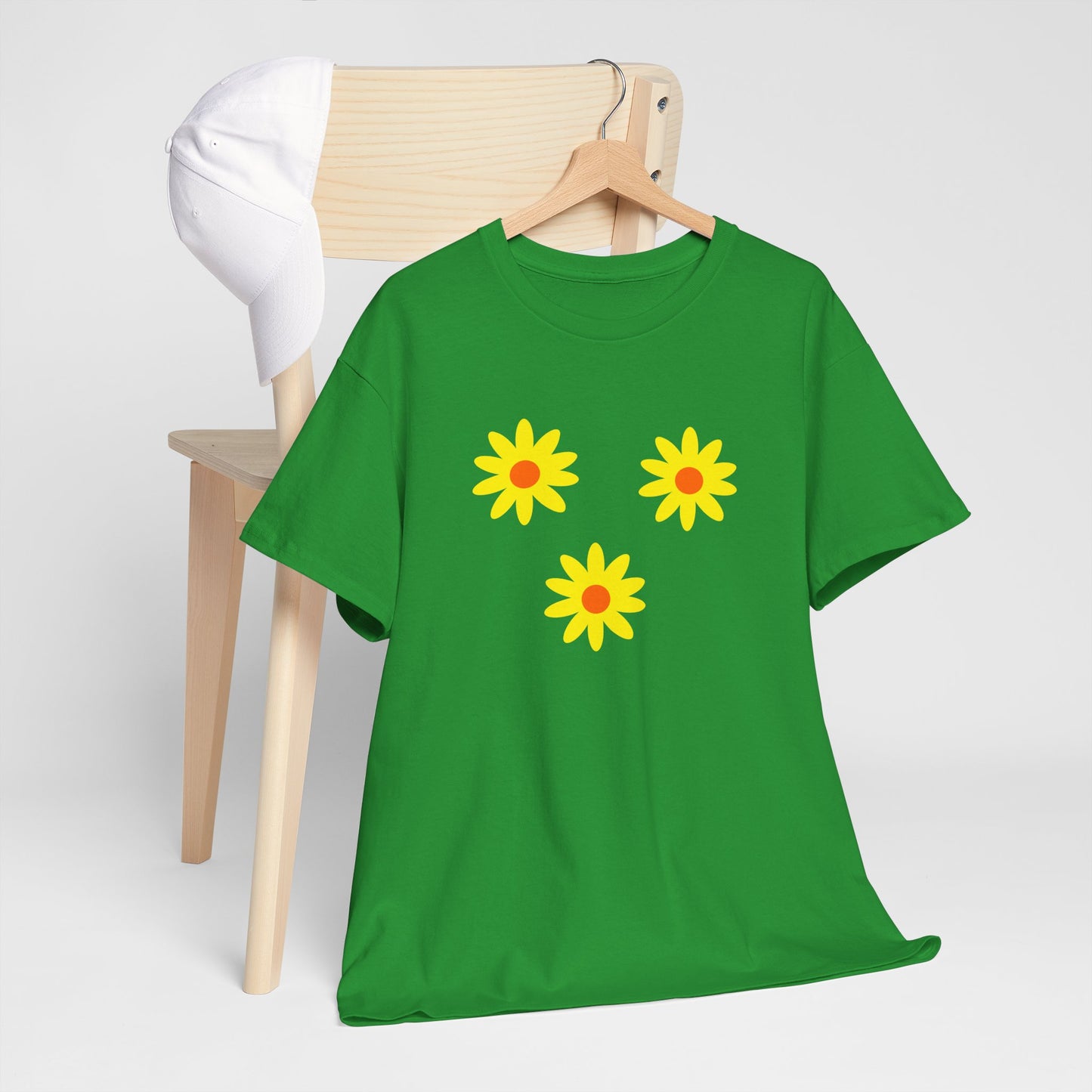 Trio Yellow Orange Daisy Pattern Tee - Daisies T-shirt