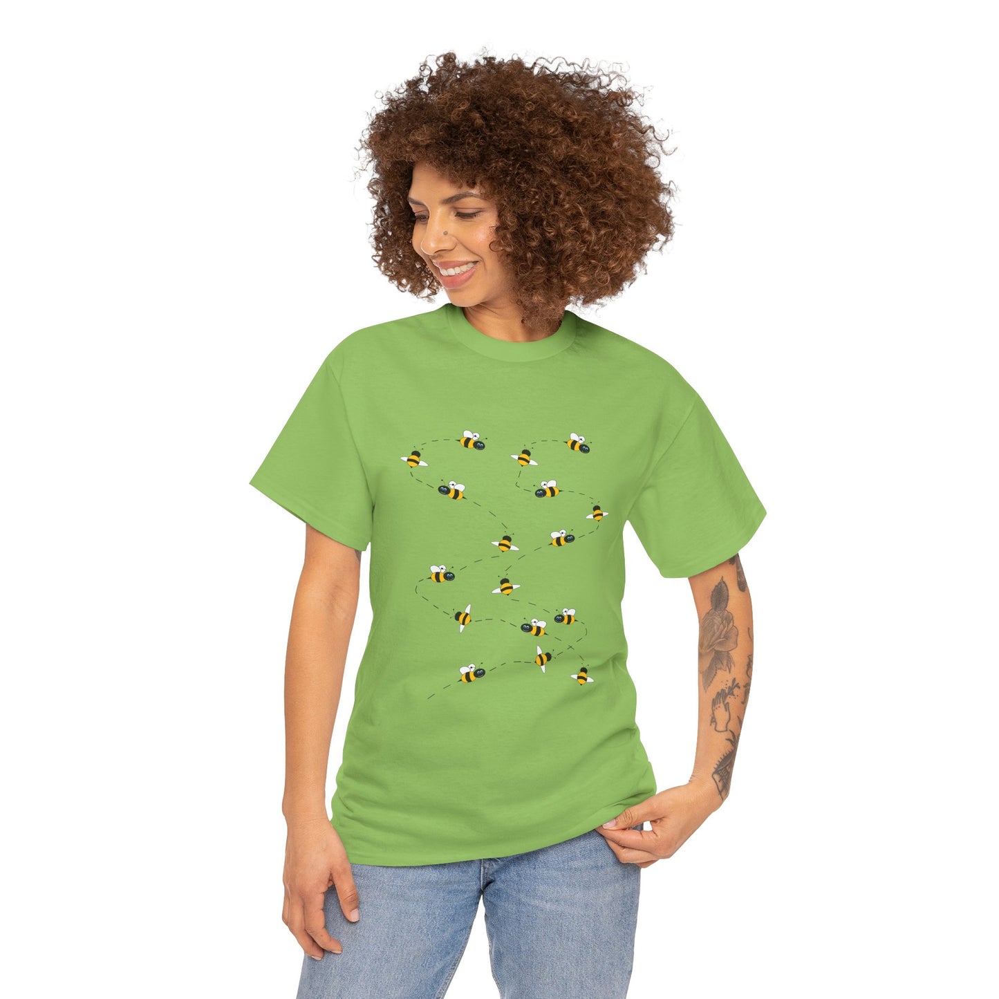 Bumble Bee Pattern Insect Tee - Nature Graphic Shirt