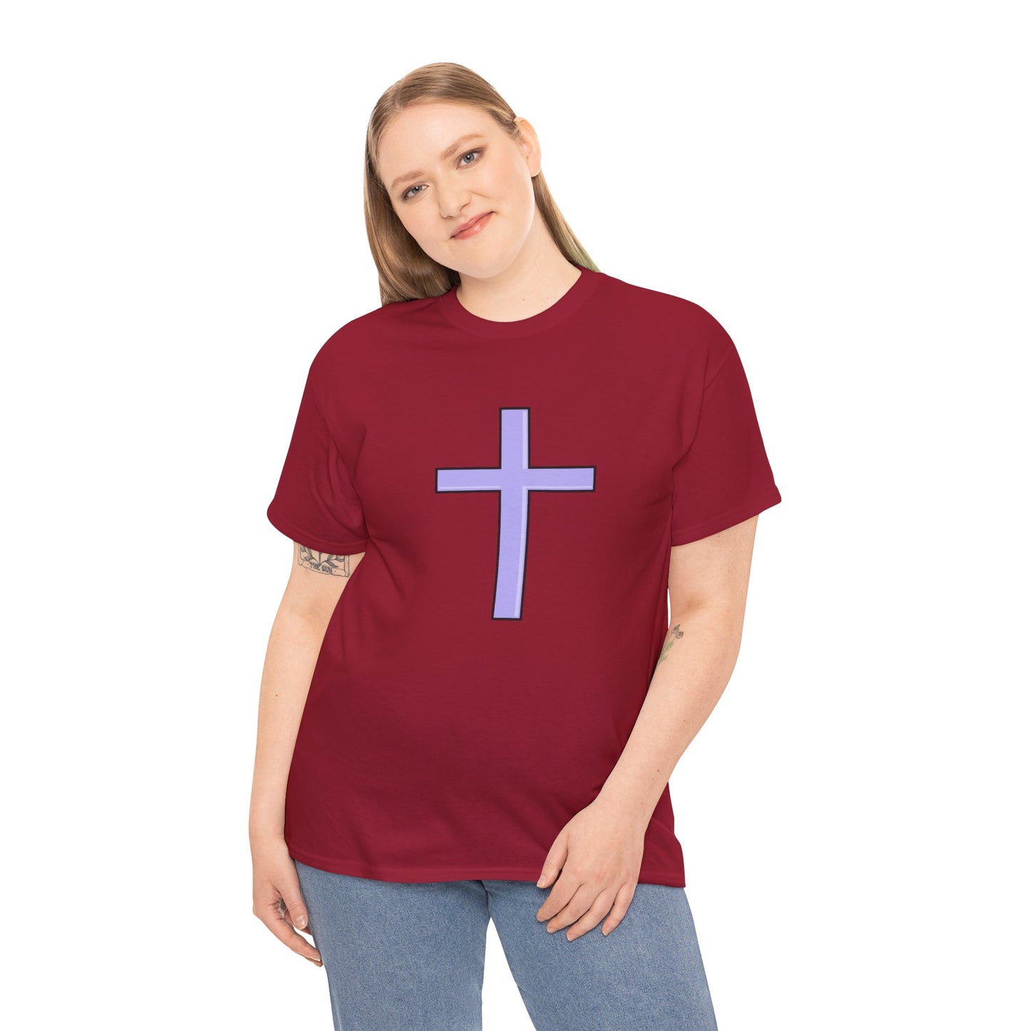 Blue Cross Design T0shirt - Cross Symbol Shirt