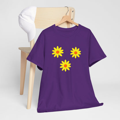 Trio Yellow Orange Daisy Pattern Tee - Daisies T-shirt